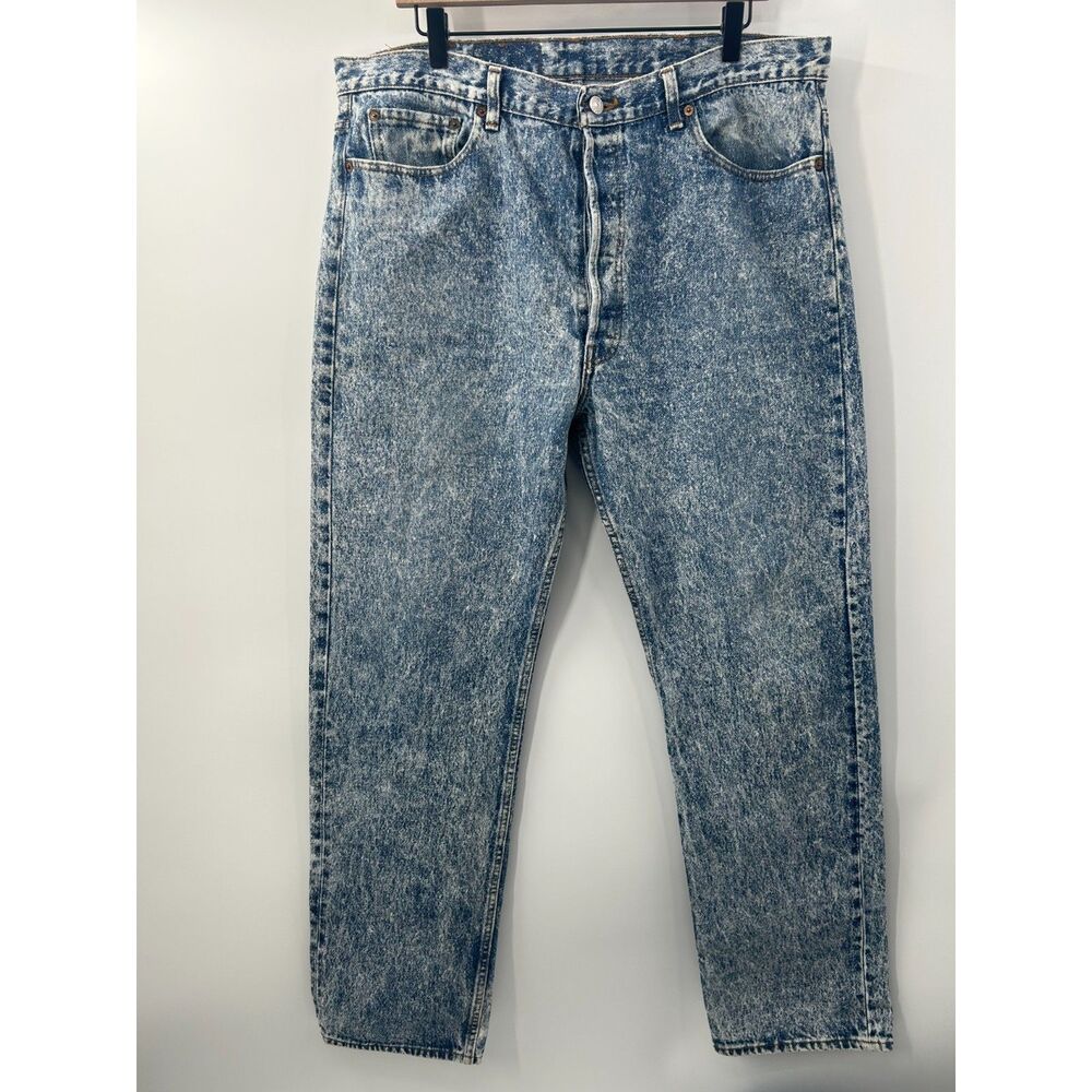 Vintage Levi's 501 Cotton Acid Wash Straight Leg Jeans 40x34
